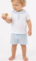 Frankie Shorts Suit White/Pale Blue