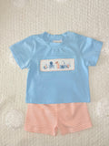 Ocean Creature Smocked Shorts Set