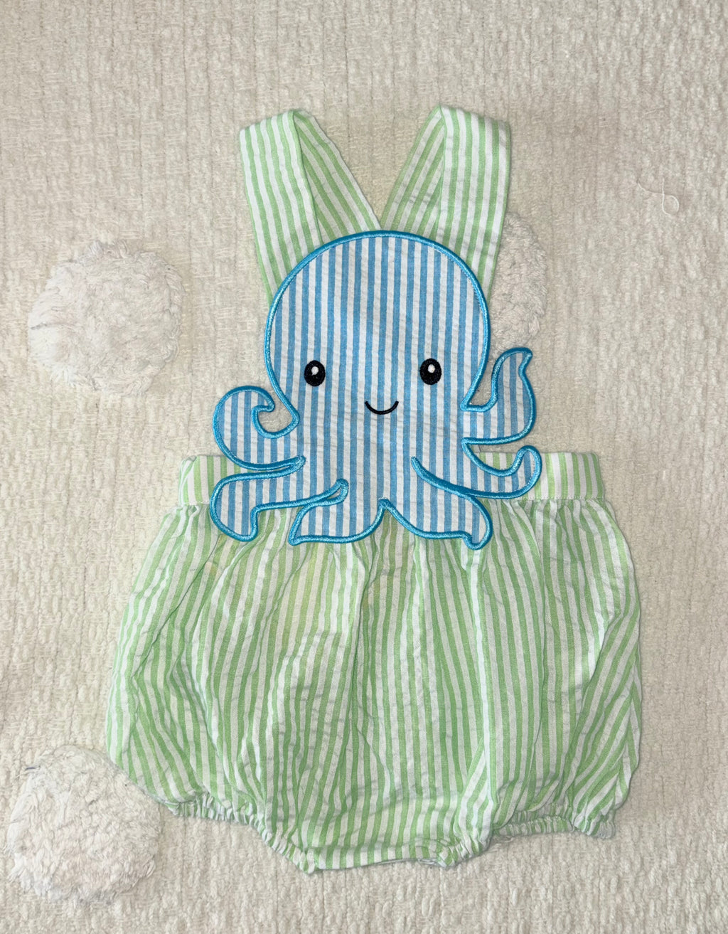 Octopus Pinstripe Romper