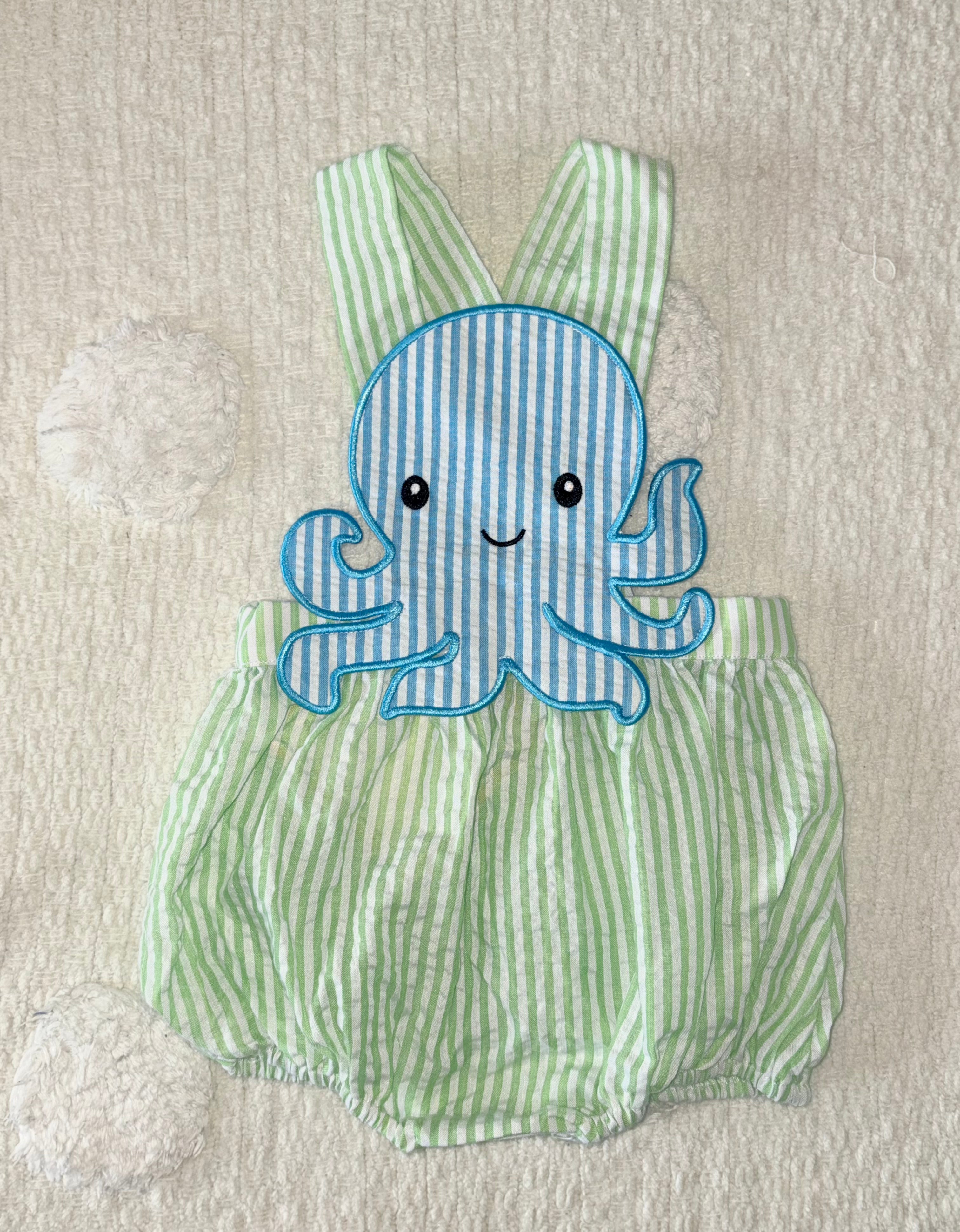 Octopus Pinstripe Romper